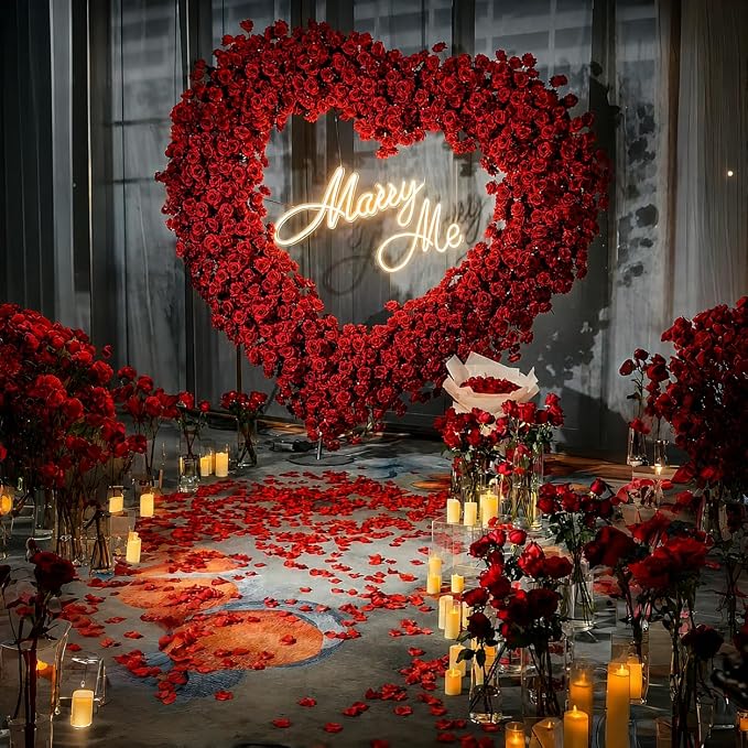 6.7FT Heart Arch Stand for Proposal, Metal Balloon Arch Frame for Wedding Valentine's Day Engagement Birthday Party Baby Shower Decorations (Gold)