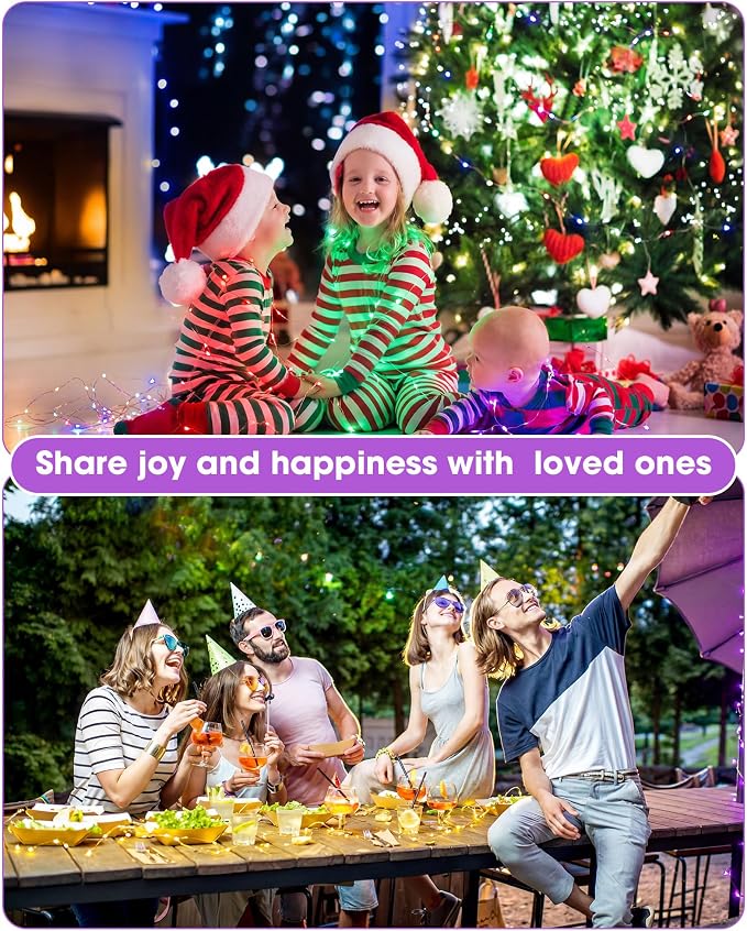 Riakrum 50 Pack 16.4 ft 50 LED Fairy Lights Battery Operated, Christmas Tiny String Lights Bulk Starry Light Waterproof for Mason Jars Wedding Party Christmas Centerpiece Table Decor, Mixed Color