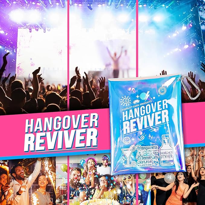 EVERLIT CARE Hangover Kit 5 PACK Pre Filled Party Favors, Goodie Bags, Gift for Bachelorette, Wedding, 21st Birthday Gift, Girls Trip Recovery Kits & First aid Supplies for Parties and Events