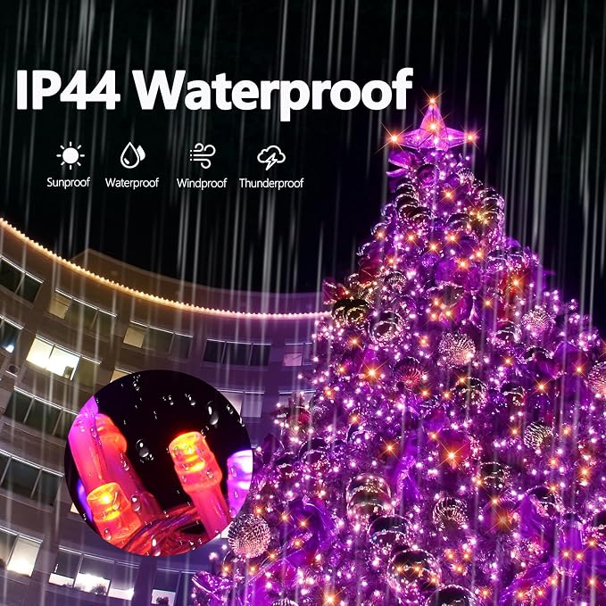 Halloween Decorations 300 LED String Lights Plug-in, 8 Modes 108ft Orange Purple Halloween Fairy Lights for Party Bedroom Indoor Outdoor Decor