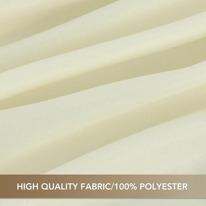 sancua Rectangle Tablecloths 6 Pack - 90x156 Inch - Beige Washable Fabric Cloth Table Cloth, Large Reusable Polyester Table Covers for Wedding, Party, Birthday, Banquet