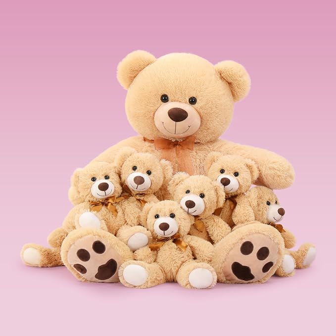 MaoGoLan 13Pcs Bulk Teddy Bears Stuffed Animals Baby Shower, Soft Small Stuffed Teddy Bears in Bulk, 13.5" Cuddly Mini Bears Centerpiece Baby Shower,Wedding,Party,Engagement
