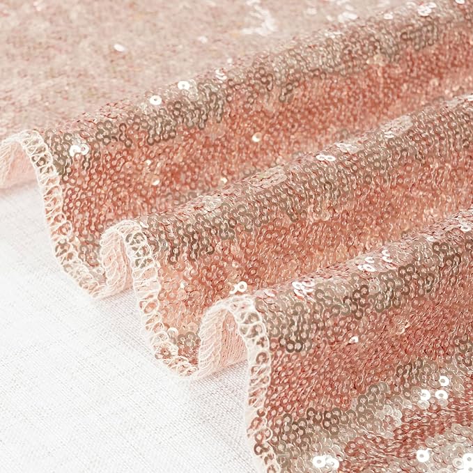Eternal Beauty Rose Gold Sequin Backdrop, 20x10 Ft Glitter Background Curtains for Mother's Day Shimmer Photography Party Wedding Birthday Back Drop Decor