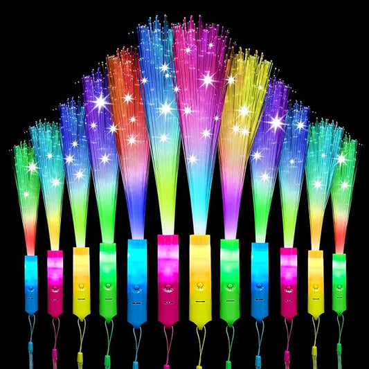 32 PCS Light up Wand Sticks,Fiber Optic Wand,Glow Fiber Optic Wands,Glow in The Dark Party,Glow Wands，Flashing LED Party Favors,New Year Party Favors,Halloween,Christmas