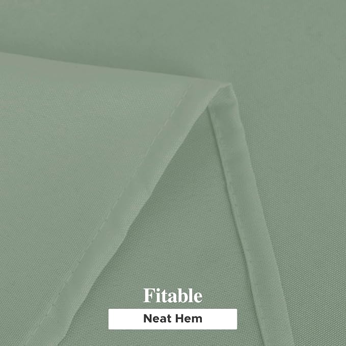Fitable 6 Pack Sage Green Round Tablecloths - 120 Inches Round - Wrinkle and Stain Resistant Fabric Table Clothes, Washable Polyester Table Covers for Wedding, Party, Banquet, Formal Events