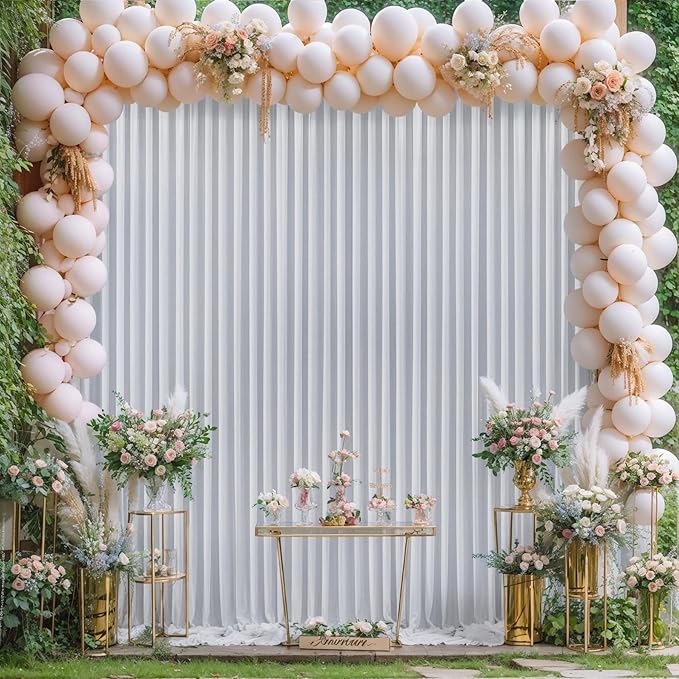10ft x 7ft Silver Grey Backdrop Curtain for Parties Wedding Wrinkle Free Backdrop Drapes Panels for Baby Shower Birthday Photo Photography Polyester Fabric Background Decoration