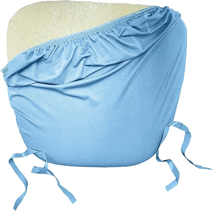 LA Linen Pack-4 Spandex Chiavari Chair Cushion Cover, Blue Light
