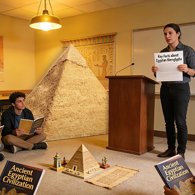 4.8 Ft Pyramid Cardboard Cutout Life Size Egyptian Pyramid Standee Ancient Egypt Stand Up Backdrop Props for Party Events Decoration Indoor Outdoor Classroom Museum Exhibit Photo Booth
