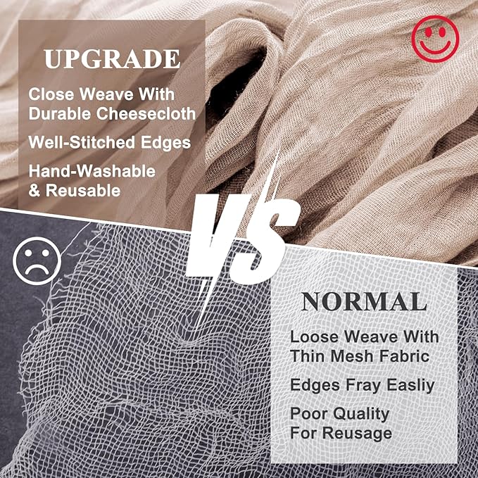 Wokceer Cheesecloth Table Runner 4Pack 10FT Nude Pink Boho Gauze Cheese Cloth Table Runner for Party Long Rustic Sheer Table Runners for Baby Bridal Shower Wedding Easter Table Decor