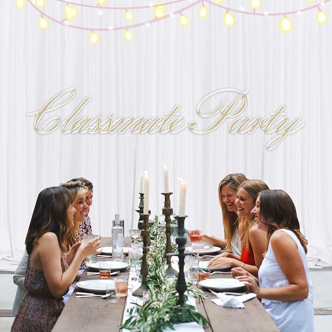MEETSKY 10 feet x 10 feet White Backdrop Curtains Valentine's Day Birthday Party Wedding Backdrop,White Photography Rod Pocket Drapes Polyester Fabric Curtain for Baby Shower,5ft x 10ft,2 Panels