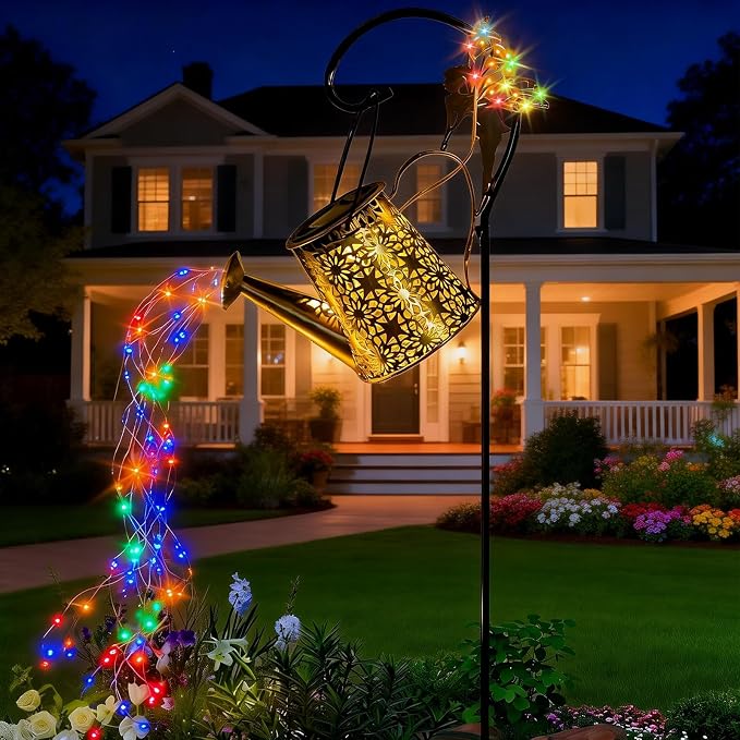 SRNPMIU Solar Watering Can Light, Solar Outdoor Decorative,Garden Decor Lights for Yard, IP65 Waterproof Hanging Lantern Landscape Lights, Garden Gifts for Mom, Grandma Women Birthday