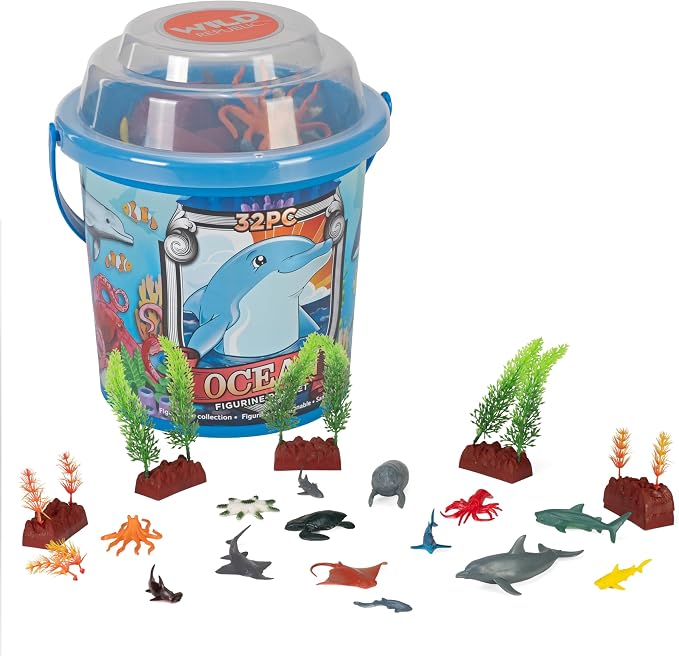 Wild Republic Adventure Buckets Ocean Figurines - 8"
