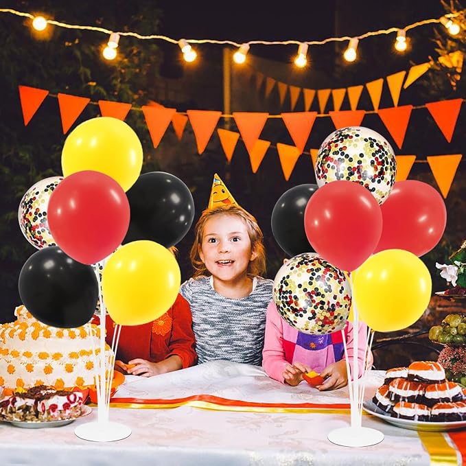 ZJDHPTY Mouse Birthday Decorations,4Set Red Yellow Black Balloon Stand Kit | Movie Night Circus Race Car Fire Truck Motorcycle Carnival Party Decor,Corporate Events Party Supplies