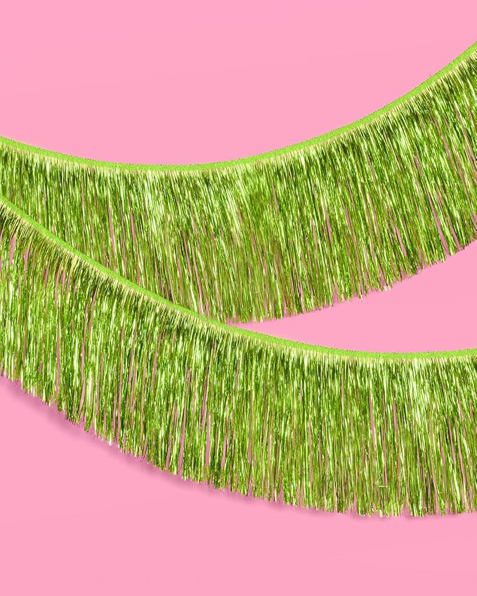 xo, Fetti Party Decorations Lime Green Fringe Banner - 4 ft. | Bachelorette Party Supplies, Birthday Photo Booth, Margarita Bach Decor, Bridal Shower Backdrop