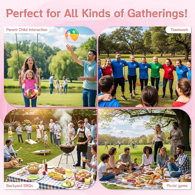 26Pcs Granny Pants Yard Game Sets - Granny Pants Outdoor Group Games with Bouncy Balls,Pumps for Kids Adults Family Yard Easter Carnival Party Camping Gatherings，33.9 x 31.9inch