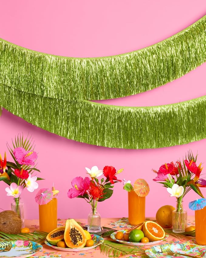xo, Fetti Party Decorations Lime Green Fringe Banner - 4 ft. | Bachelorette Party Supplies, Birthday Photo Booth, Margarita Bach Decor, Bridal Shower Backdrop