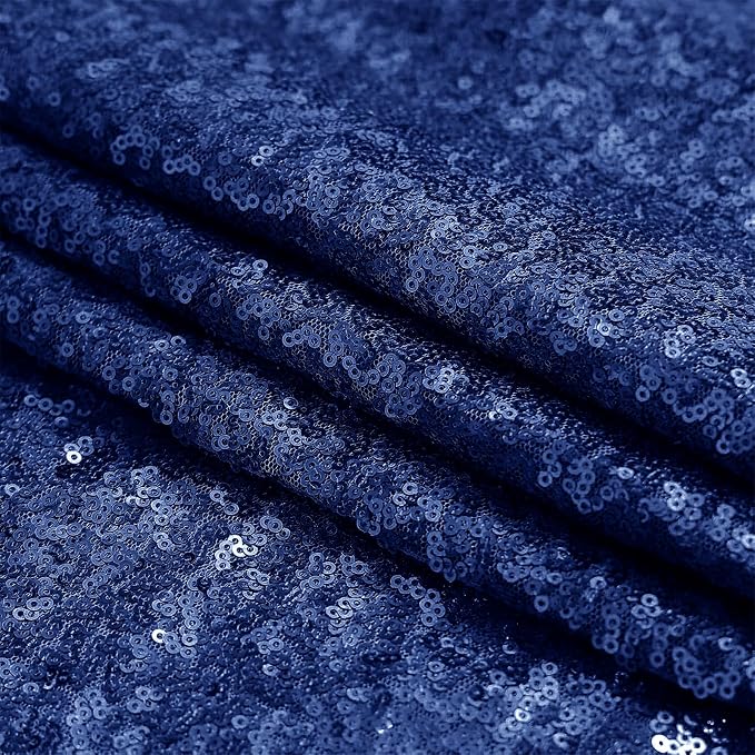 Sugargirl Navy Sequin Backdrop Curtain 4FTx8FT Glitter Navy Background Drapes Sparkle Photography Backdrop for Party Wedding Birthday Wall Decoration(2 Panels)