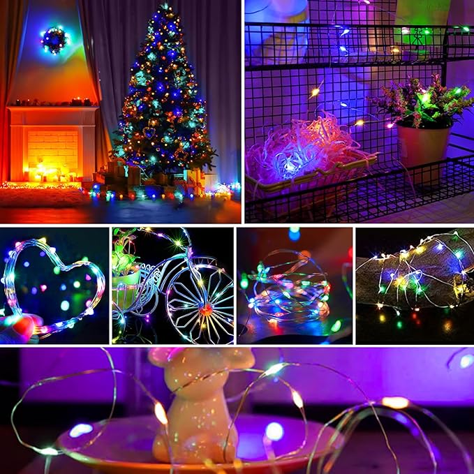 ZGWJ Fairy Lights Battery Operated, 8 Pack Colorful Twinkle String Lights 20 LED 7FT Mason Jar Lamps for Bedroom, Easter, Halloween, Christmas, Party Indoor and Outdoor Decoration