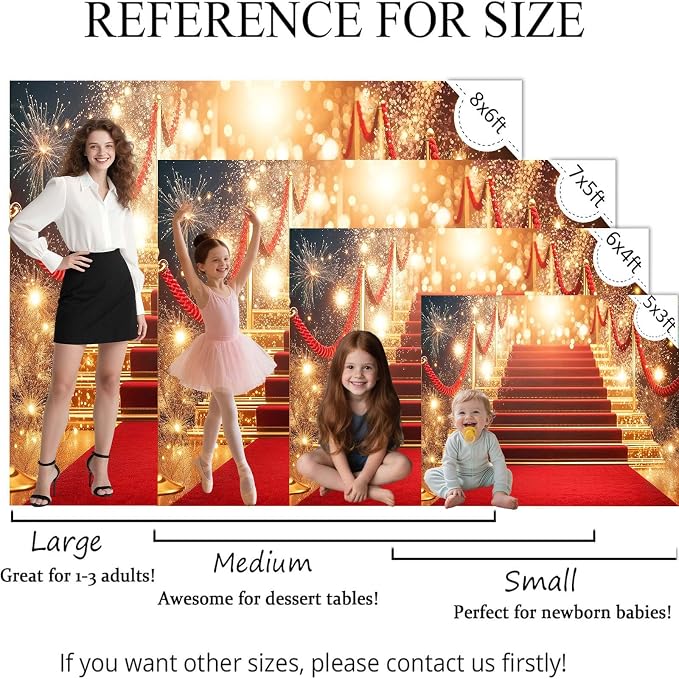 10x8ft Red Carpet Backdrop Movie Night Props Red Carpet Party Decorations Stage Award Ceremony Fashion Show Photos VIP Party Decor Backdrop Birthday Banner Graduation Photos Senior Prom Background