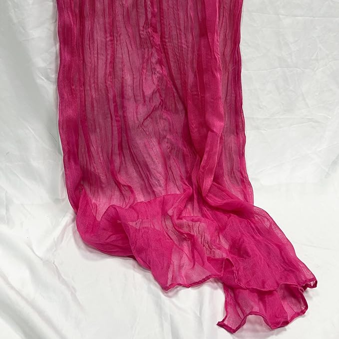3 Pack Hot Pink Valentine's Day Cheesecloth Table Runner-13.3ft Pink Gauze Table Runner Sheer 160in Long Cheese Cloth Runner- Hot Pink Table Decoration for for Wedding, Birthday, Bridal Baby Shower