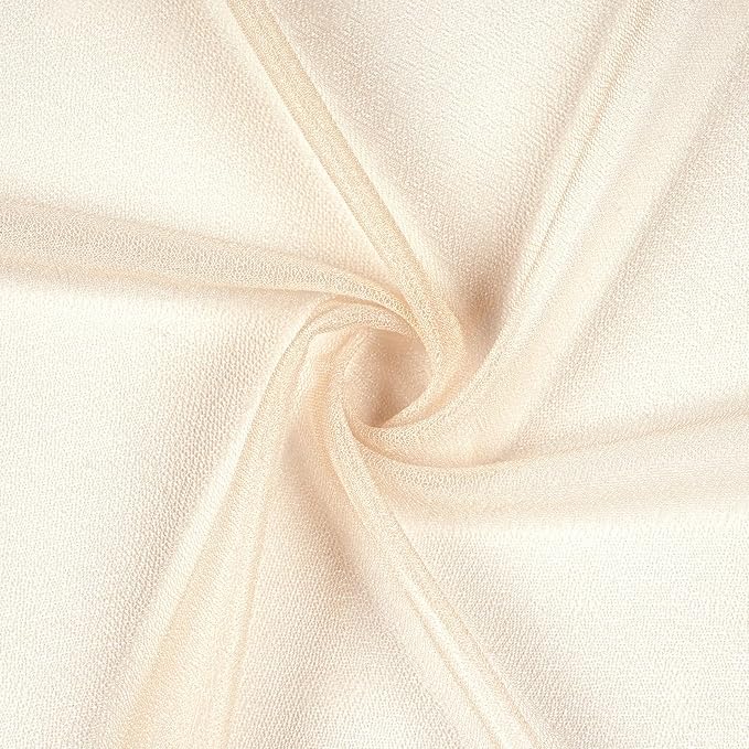 QueenDream Wedding Chair Sashes Aisle Decorations: 24 Pack Champagne Chair Cover 8FT Long Tulle Draping Fabric Reception Church