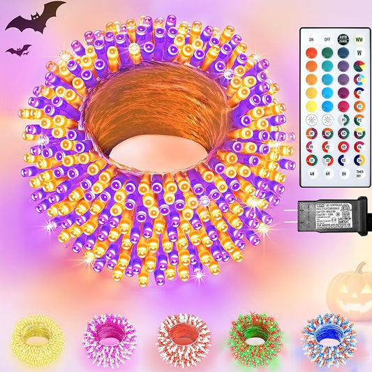 Color Changing Christmas Lights, 35 Colors 33FT 100LED Halloween String Lights With Remote Clear Wire, Connectable Waterproof Fairy Lights Plug in for Bedroom Indoor Outdoor Holiday Wedding Party