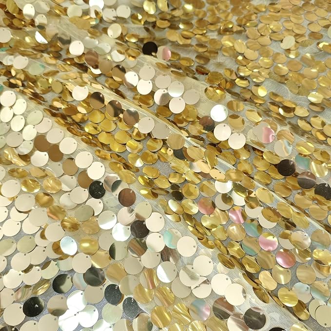 9FTx10FT Gold Large Sequin Backdrop 1 Panel, Glitter Sparkle Photography Props for Christmas Party Wedding Birthday Wall Decor