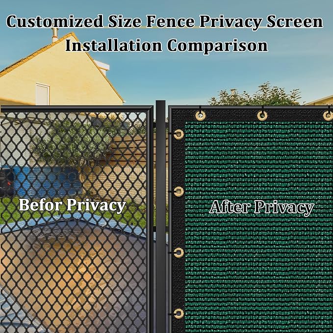 Shade&Beyond 4'x98' Dark Green Privacy Screen Fence Cover 170 GSM Fencing Mesh Fence Panel for Wall Garden Yard Backyard Indoor Outdoor Home Decoration
