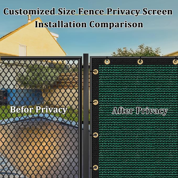 Shade&Beyond 4'x16' Dark Green Privacy Screen Fence Cover 170 GSM Fencing Mesh Fence Panel for Wall Garden Yard Backyard Indoor Outdoor Home Decoration