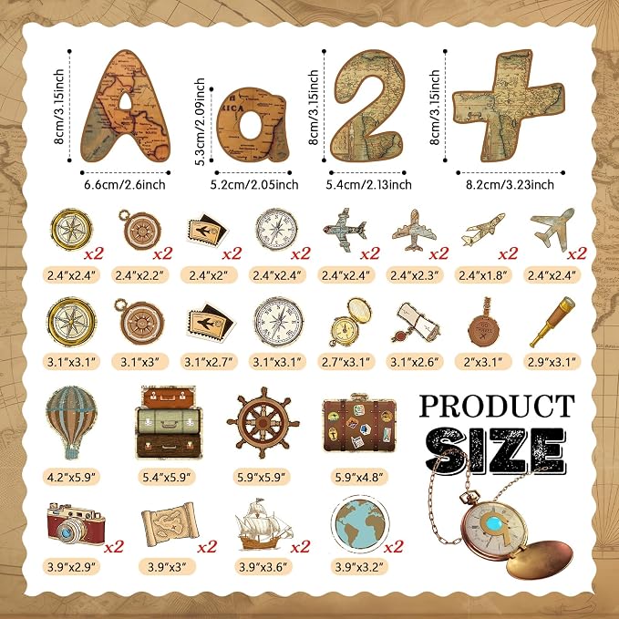 Kosiz World Map Bulletin Board Decoration Set 118 ft Scalloped Bulletin Board Borders Classroom Poster Border Trim with 257 Pcs Letter Number Symbol Cutout for School Decor