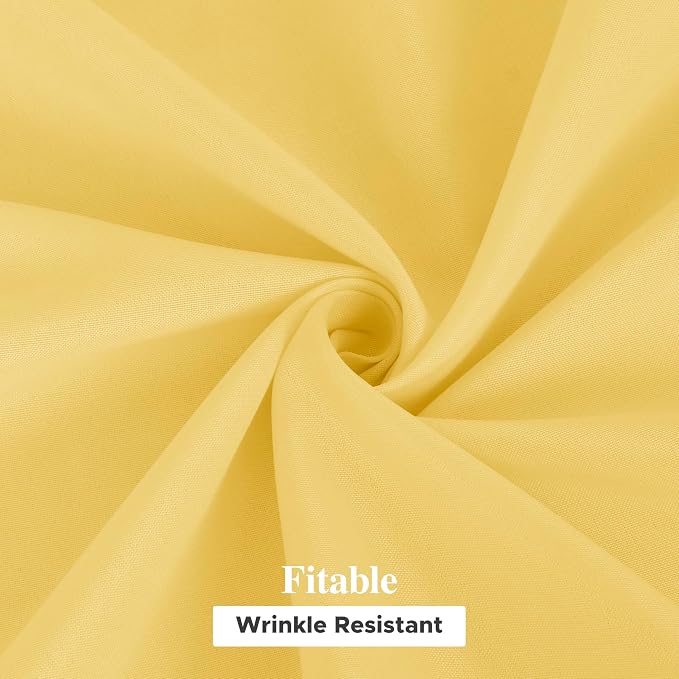 Fitable 6 Pack Yellow Rectangle Table Clothes - 90 x 156 Inch - Wrinkle and Stain Resistant Fabric Tablecloths, Washable Polyester Table Covers for Wedding, Party, Banquet, Formal Events