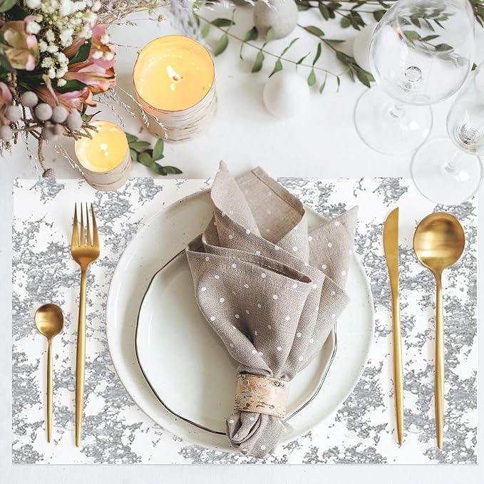 12 Pack Metallic Silver Table Runner, 11 x 108 Inches Sequin Table Runners, Mesh Decorations Glitter Table Runner for Party Wedding Birthday Bridal Shower Event Christmas Decorations