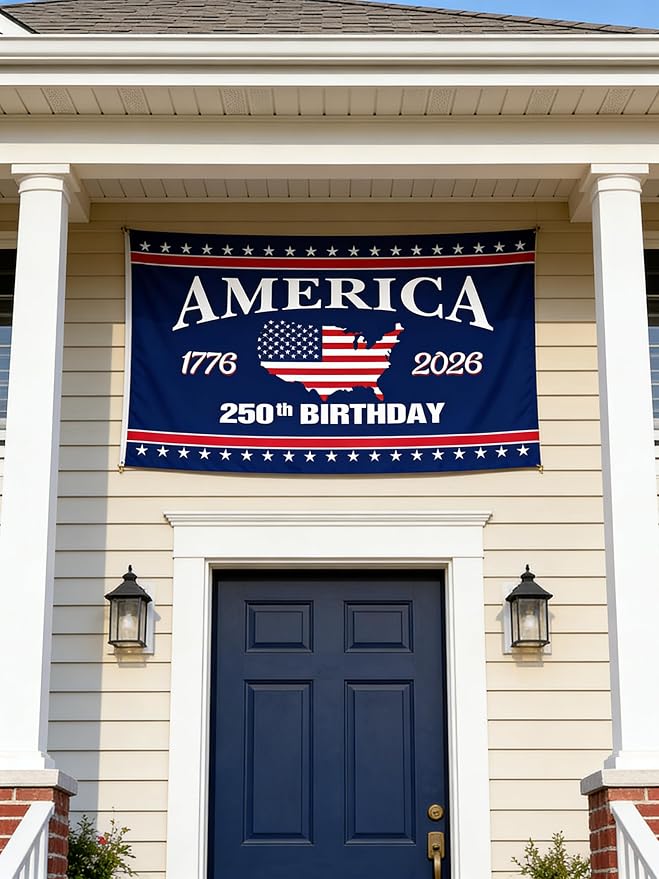 250 Anniversary USA Flag - 3x5 Ft Double Sided 3 Layers Patriotic Flags - 4th of July Decorations Independence Day American 250th Anniversary Flag for Indoor Outdoor Decoration