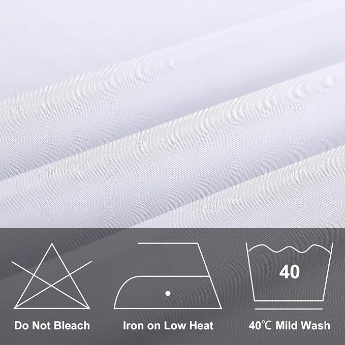 90 Inch White Round Tablecloth, Premium Soft Touch Polyester Table Cloth, High-Opacity & Wrinkle Free, Spillproof Circular Table Cover for Weddings, Banquets, Buffets and Parties
