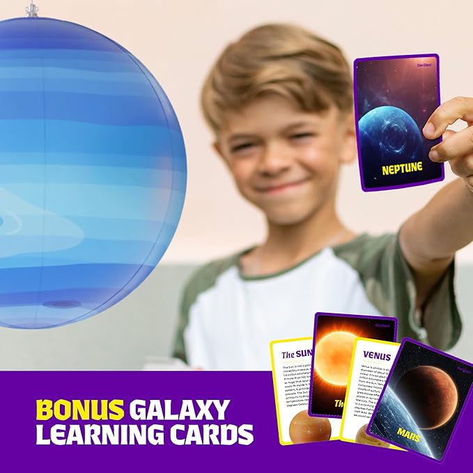 Dan&Darci Inflatable Solar System Planets for Kids - Science Toys - Boys Room Decor Ceiling - Space Birthday Gifts - Outer Space Themed Party Decorations - Astronomy Gifts 5-7 6-8 8-12 Years Classroom