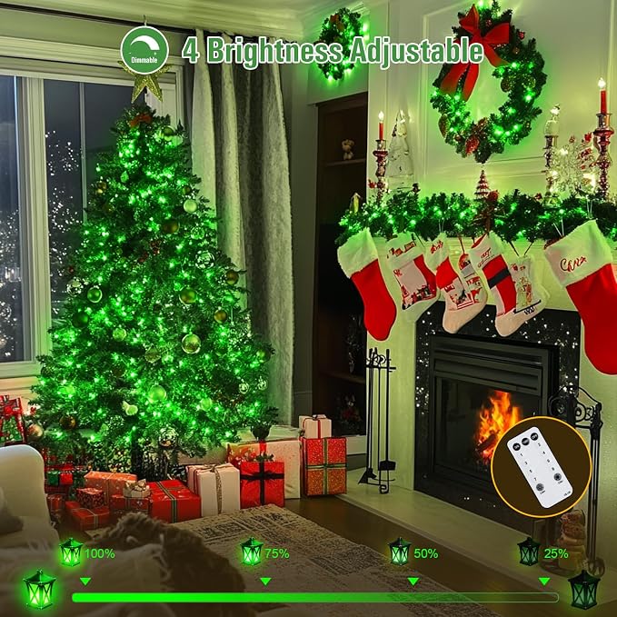 JMEXSUSS 600 LED Green Lights Indoor Outdoor Waterproof, Clear Wire Plug in 168 FT Green Christmas String Lights for Yard Tree Room Garden Halloween Party Xmas Decor, 8 Mode, Remote