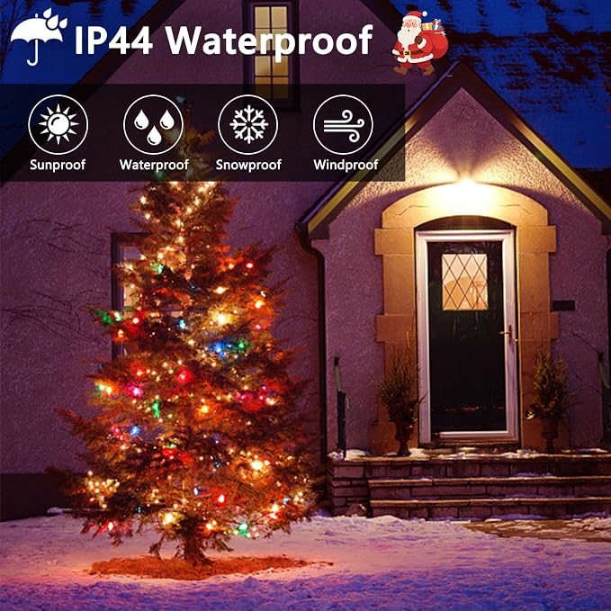 BHCLIGHT 75FT 1500 LED Cluster Christmas Lights, Christmas Tree Lights Outdoor 8 Modes with Timer & Remote, Firecrackers String Lights Waterproof for Garland Party Xmas Decorations, Multicolor