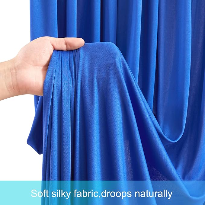 10x12 Royal Blue Backdrop Curtains for Wedding Party Wrinkle Free Backdrops Curtain Drapes Fabric Decorations Photo Back Drop Cloth for Baby Shower Photography Stage Reception 5ft x 12ft,2 Panels
