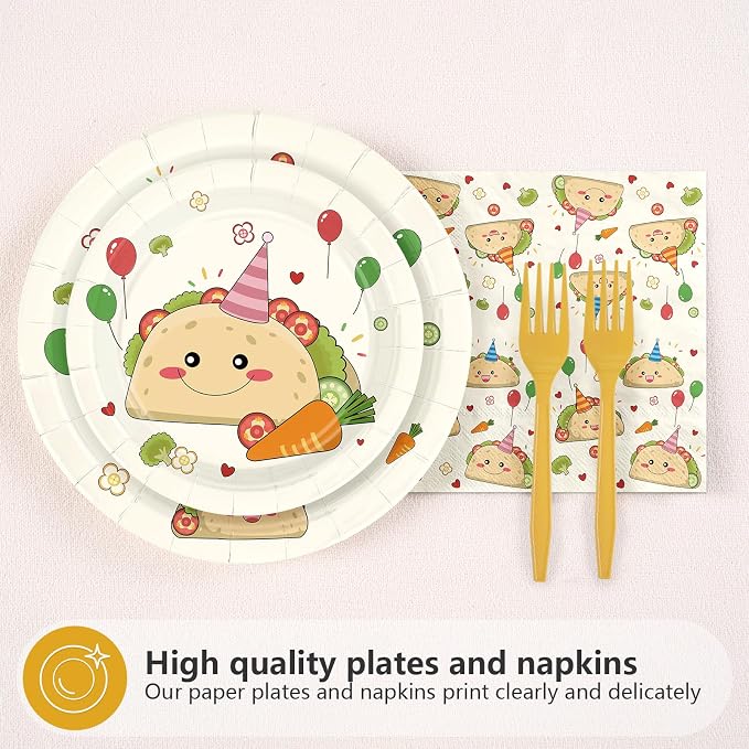 96Pcs Taco 40th Birthday Party Decorations Taco 40th Bout Plates and Napkins Mexican Fiesta Decoration for Men Women 40 Year Old Cinco De Mayo Fiesta Mexicano Summer Birthday Party Supplies Serves 24