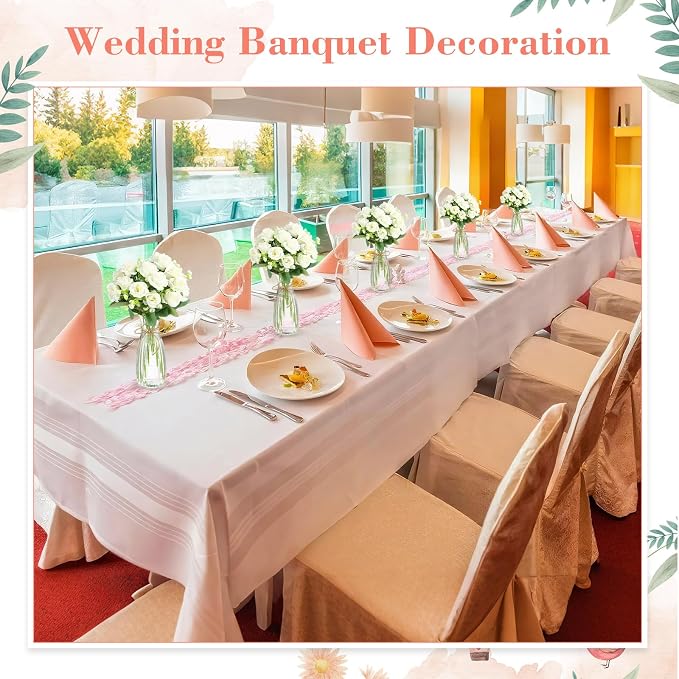 Zeyune 31 Pcs Rose Artificial Flowers with Vase Bulk for Table Centerpiece, 20 Bundles Fake Silk Roses 10 Plastic Clear Vase with 1 Pcs Rope Arrangement Decoration Wedding Home Party(White)