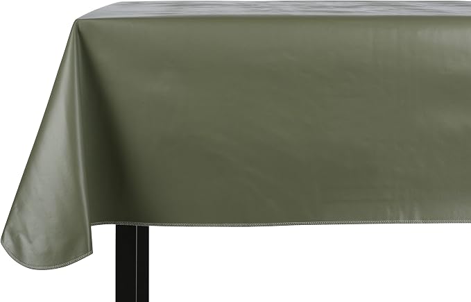 Yourtablecloth Heavy Duty Vinyl Rectangle or Square Tablecloth – 6 Gauge Heavy Duty Tablecloth – Flannel Backed – Wipeable Tablecloth with Vivid Colors & Many Sizes 52 x 70 Mint