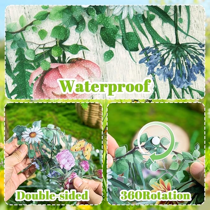 SUNBEAUTY Wildflower Banner 2 Pcs Garden Party Flower Spring Summer Reusable Waterproof Garland 9.8FT for Enchanted Garden Woodland Tropical Wedding Baby Shower Birthday Tea Supplies Girl Decorations