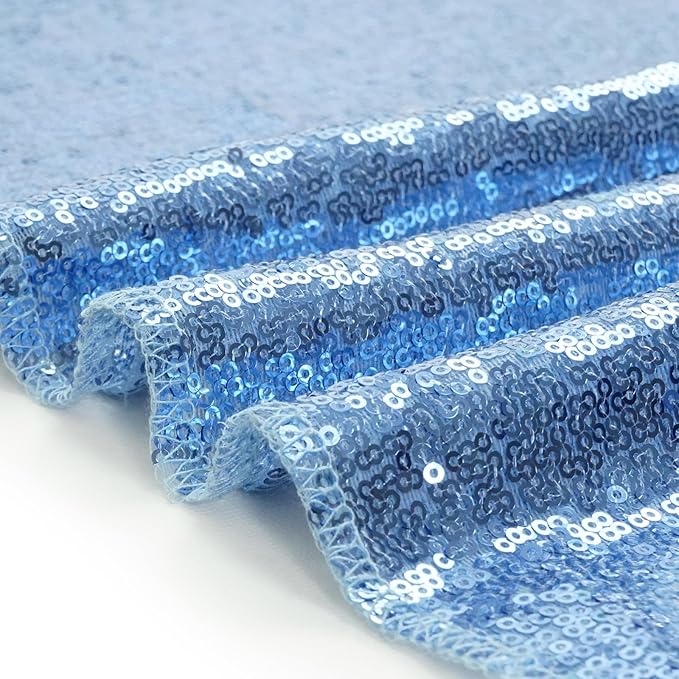 Eternal Beauty Baby Blue Sequin Backdrop, 6x8 Ft Glitter Background Curtains for Shimmer Photography Party Wedding Birthday Back Drop Decor