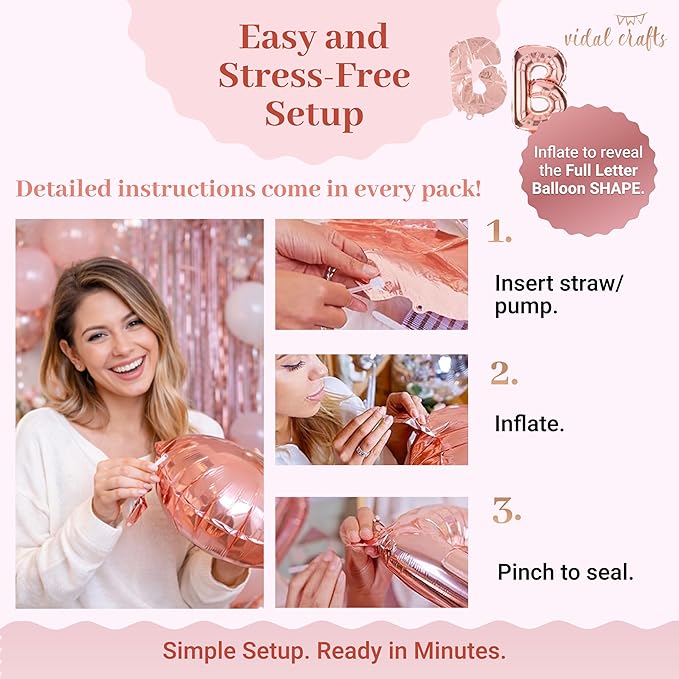 VIDAL CRAFTS Rose Gold Bridal Shower Decorations, 62-Piece Pink Bachelorette Party Decorations with Bride to Be Banner, Confetti Balloons, Bride Sash, Veil, Fringe Curtain & Photo Props