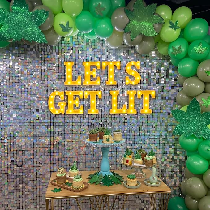 Honoson 10 Pcs Lets Get Lit Decorations for Adults, Birthday Light Decor Lets Get Lit Lights up Sign Indoor Table LED Neon Sign for Home Room Decorations