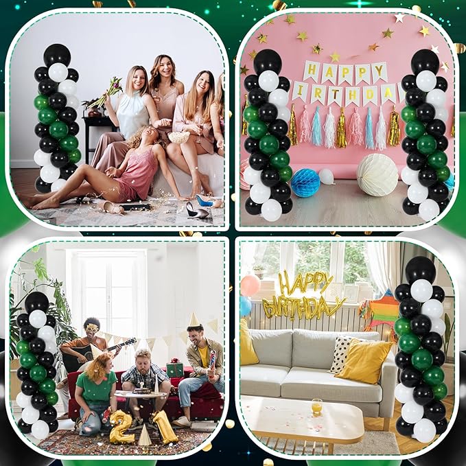 Balloon Column Stand with 101 Balloons, Balloon Column Kit Set of 2, Metal Balloon Tower Stand with Base for Floor, Height Adjustable from 1.57 to 7 Ft, For Party Decorations