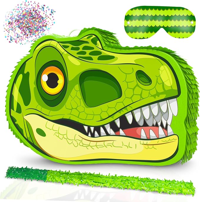 Jergrim Dinosaur Pinata Head, 4 Piece Set, For Jurassic Party Supplies, Dino Parties Decoration, Roar Pinatas, Birthday, Mexican Piñata De Dinosaurio Fits Pinata Stuffers And Dinosaurs Party Favors