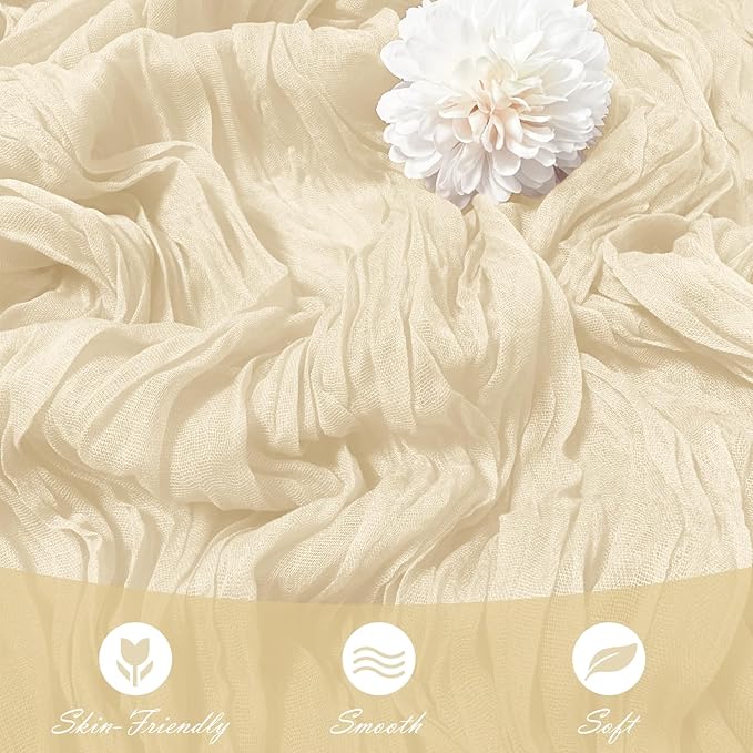 15 Pack Ivory Cheesecloth Table Runner 17 x 108 inch Cheese Cloth Table Runners 9ft Ivory Table Runner Rustic Romantic Sheer Gauze Runner for Wedding Party Baby Shower Table Decoration