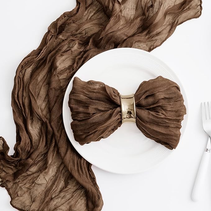 Brown 100 Pack Cheesecloth Napkins Washable 21x21 Inches Brown Cloth Napkins Set of 100 Dinner Table Napkins for Wedding Summer Bridal Baby Shower Rustic Boho Cotton Gauze Party Table Decor