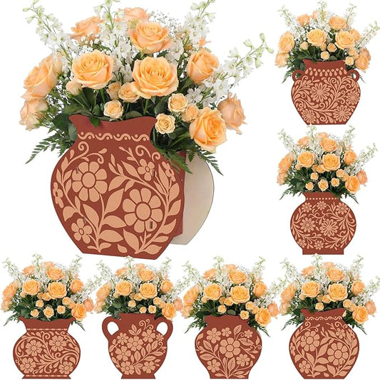 Cinnvoice 6 Pcs Wooden Centerpieces for Tables Baby Shower Decorations Tabletop Boxes Party Favor for Birthday Baby Shower Wedding Garden Tea Party(Mexico)